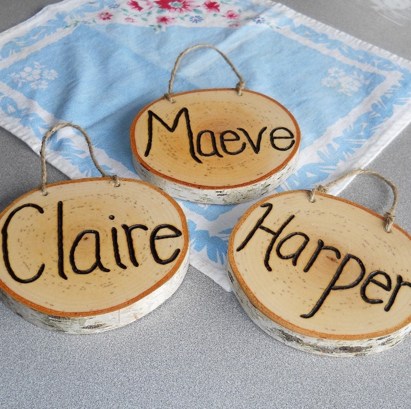 Hand Wood Burned Rustic Personalized Signs Childrens Names Rooms, Welcome