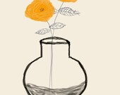 AshleyG illustration print with flowers - Sending You Flowers - orange group