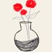 AshleyG illustration print with flowers - Sending You Flowers - red group