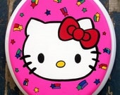 Hello Kitty Hand Painted Toilet Seat by Debbie Is Adopted