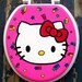 Hello Kitty Hand Painted Toilet Seat by Debbie Is Adopted
