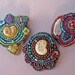 Raku Angel / Goddess Beaded Pin