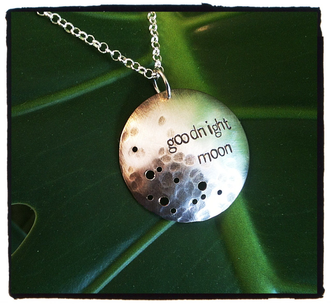 Goodnight Moon Stamped Sterling Necklace