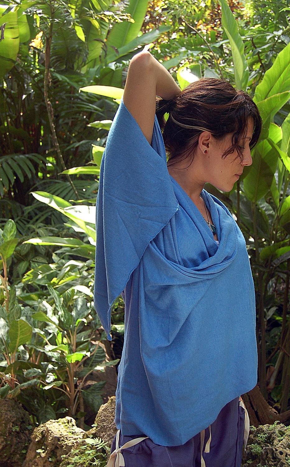 The Dharmasala Shawl Wrap Jacket (sleeveless) in Organic Hemp jersey