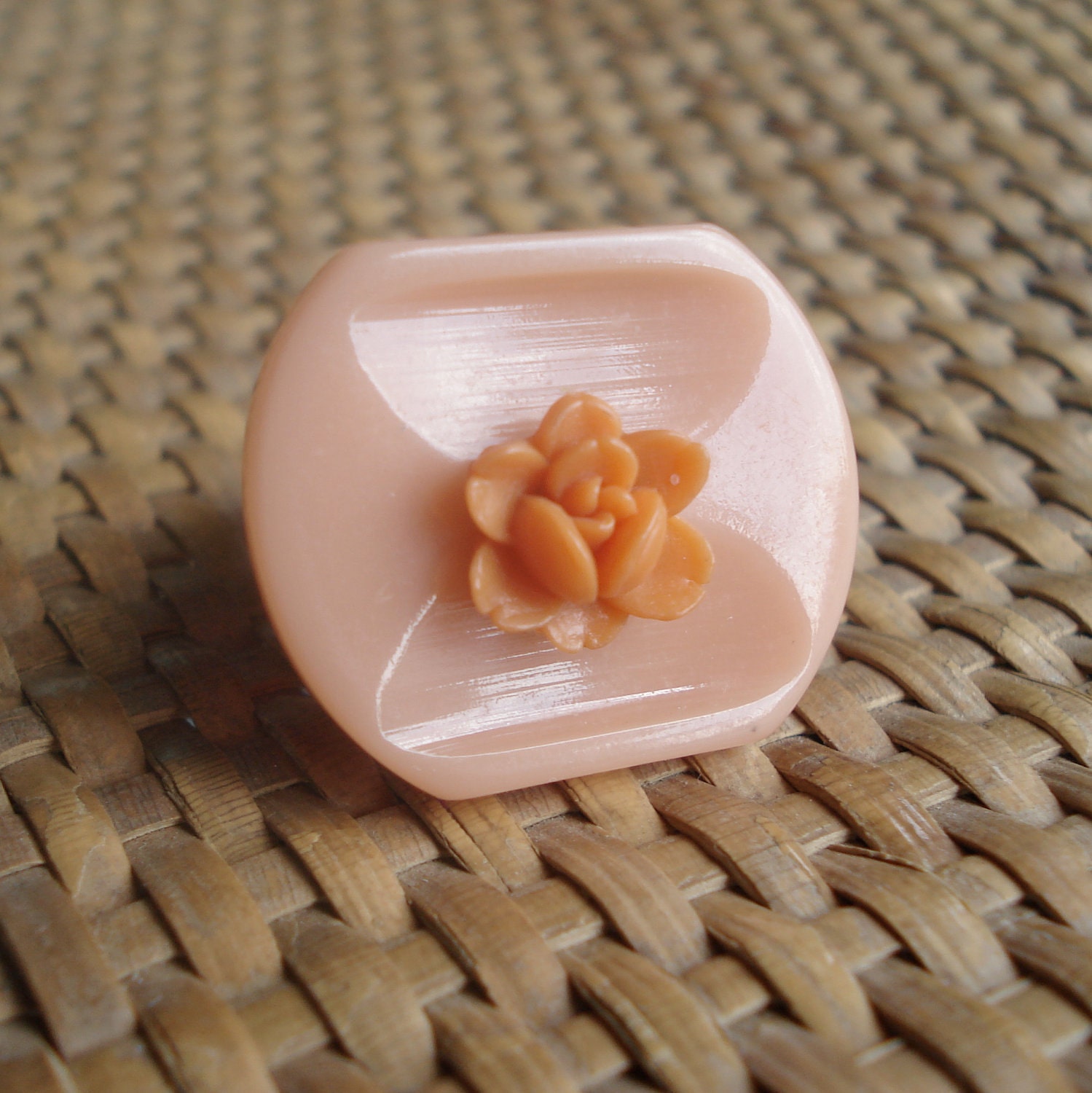 Peachy Keen Rose Ring Size 7 by Robot Pop