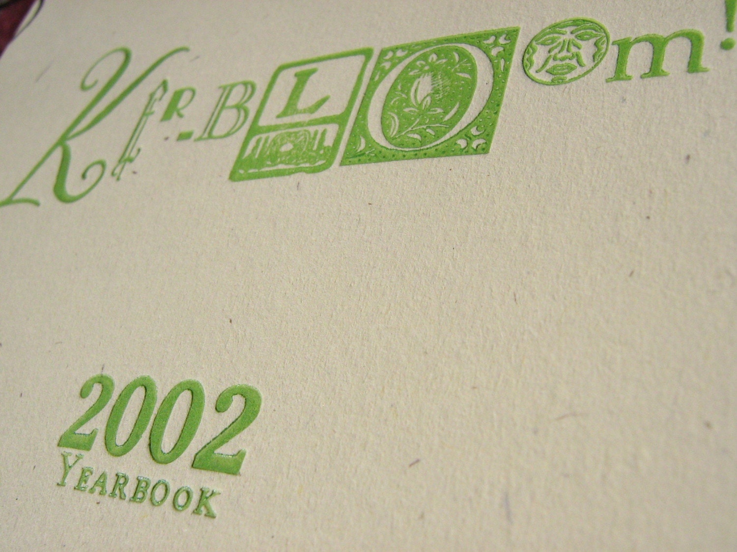 Kerbloom letterpress zine 2002 yearbook