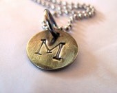 Monogram Charm Sterling Silver Antiqued