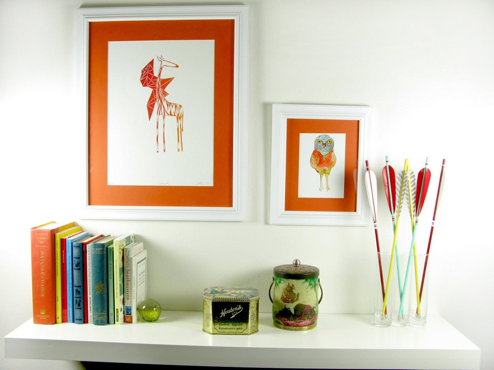 Mini Sunset Arrow Set in Sea Green, Red and Yellow Home Decor