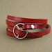 Leather Wrap Bracelet in Red leather with silver buckle as seen in Country Living Magazine