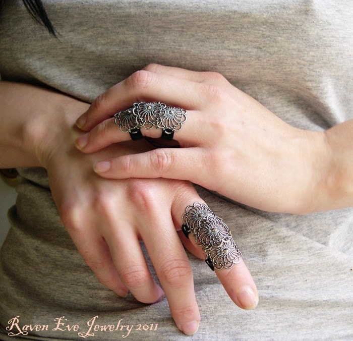 Saxon Statement Armor Ring Gothic Flourish Filigree Ring 1 ring only