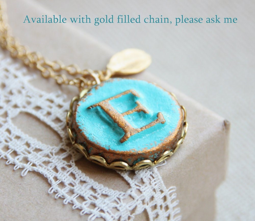Bridesmaids Necklaces- set of 5 cold clay Initial pendants in brass chain , Wedding Jewelry,Personalized Bridesmaid Gift