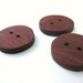 Handmade Wood Buttons - Exotic Purpleheart Wood - Set of 3 Round Buttons - Made to Order