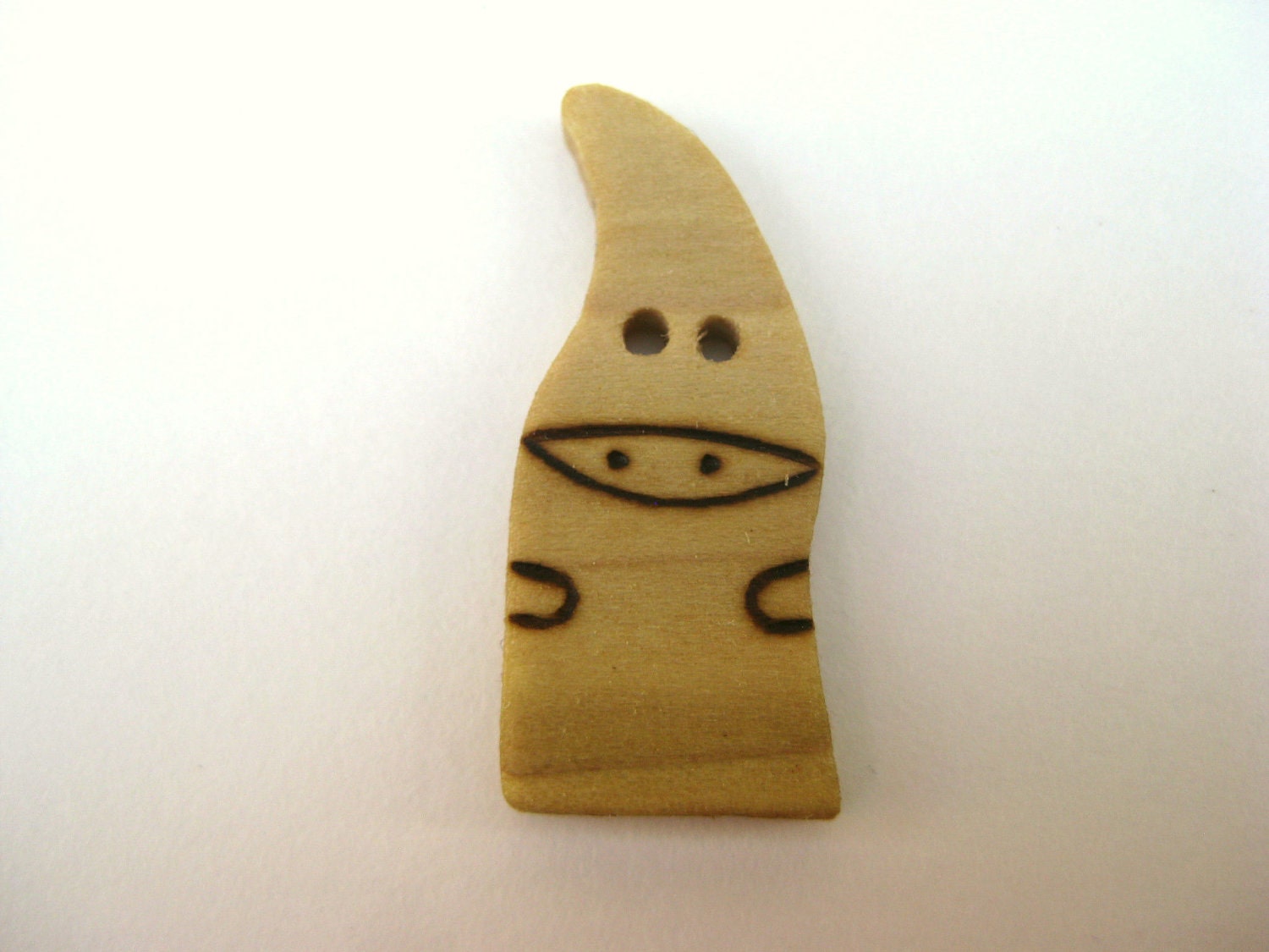Handmade Wood Button - Poplar Wood - Wee Gnomie - Made to Order