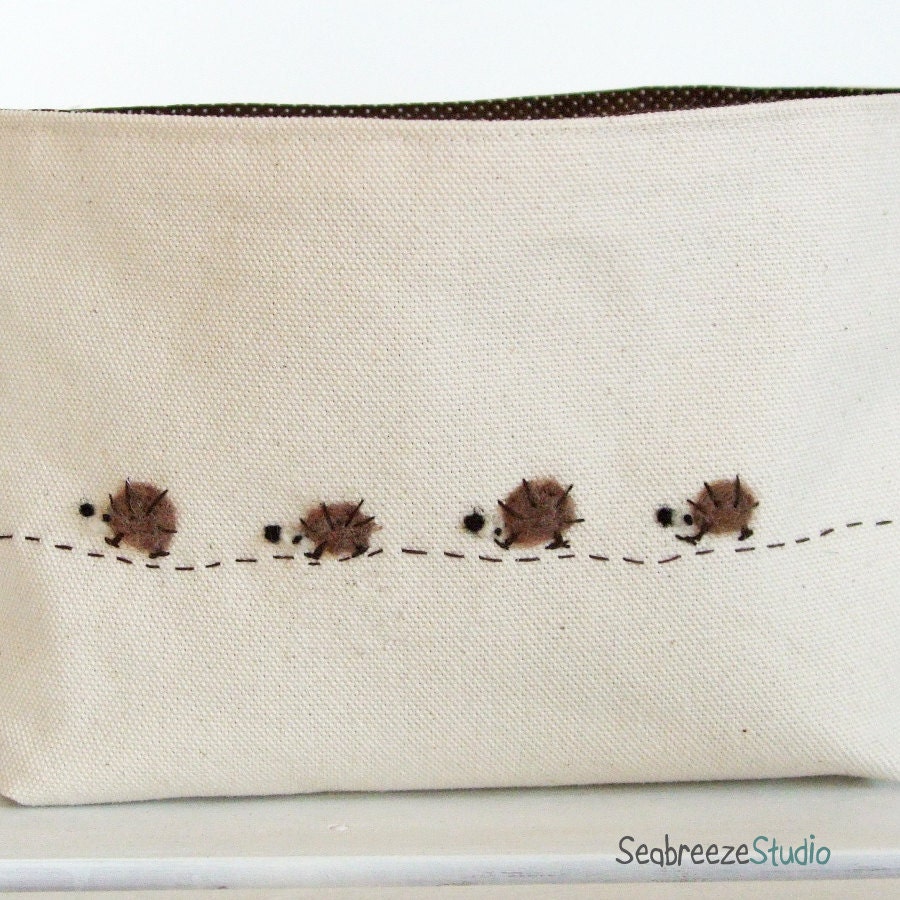 Fabric basket - hedgehog family-DVD size