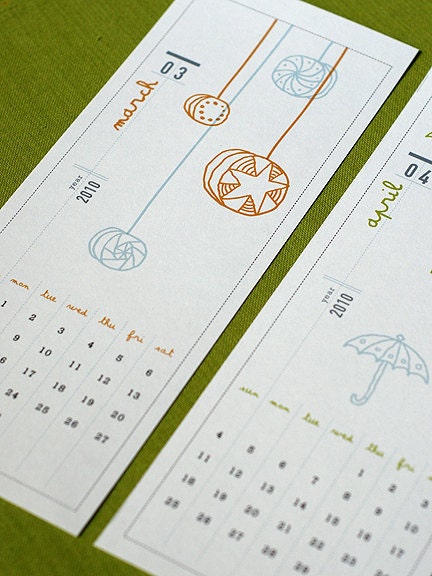 Desk Calendar Half 2013 and 2014 Printable Digital DIY Illustrated Cute Drawing Illustration