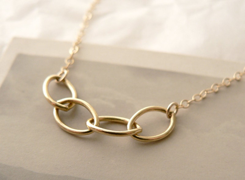small delicate gold necklace - linked circles necklace - esme - simple minimalist jewelry by windowsill