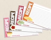 Food Friends - Printable Recipe Cards - choose 3x5 4x6 5x7