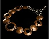 A Certain Balance - recycled sterling silver and copper hand-hammered disc bracelet
