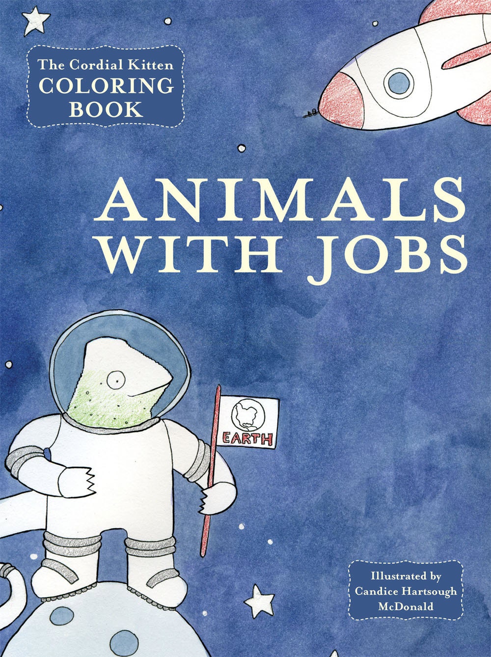 SALE Cordial Kitten Coloring Book Animals With Jobs