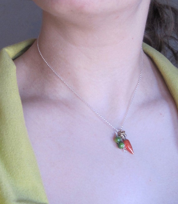 Peas and Carrots Necklace