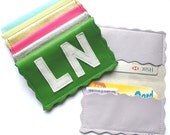 Personalized Initial Metro Leather Business Card Holder TM, Credit Card Holder, ID Holder, Credit Card Wallet with Initials