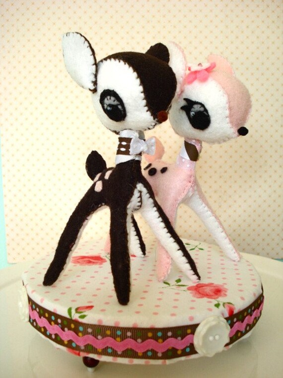 Deer Cake Topper - pink and brown