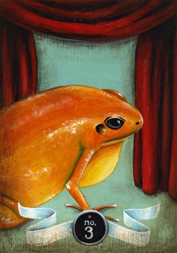 Frog Art Print 5x7: Black Eared Mantella