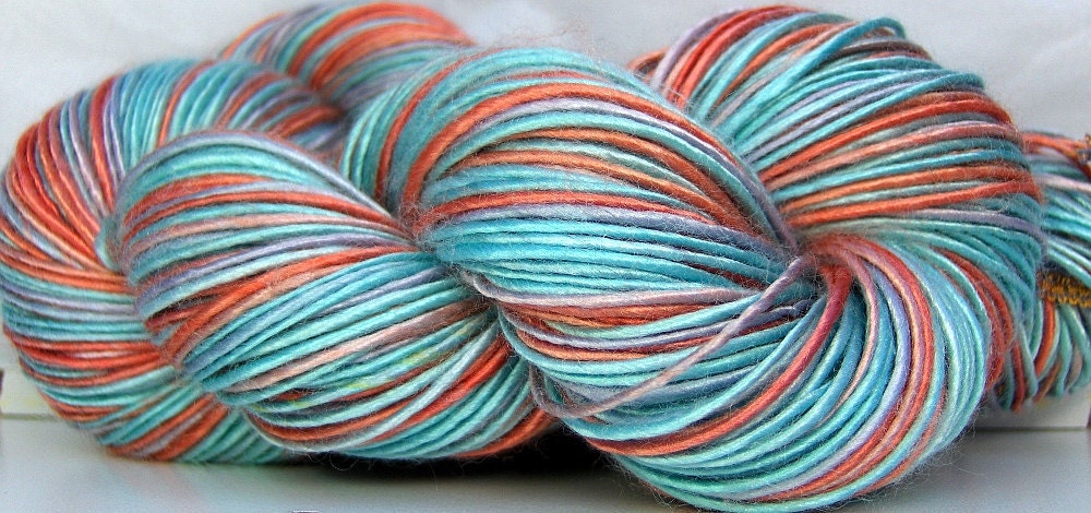 HandSpun Bamboo Yarn Coral Tide Custom Spin To Order