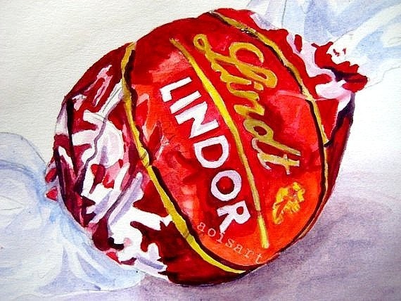 Lindt Chocolate - Food Art Original Watercolor