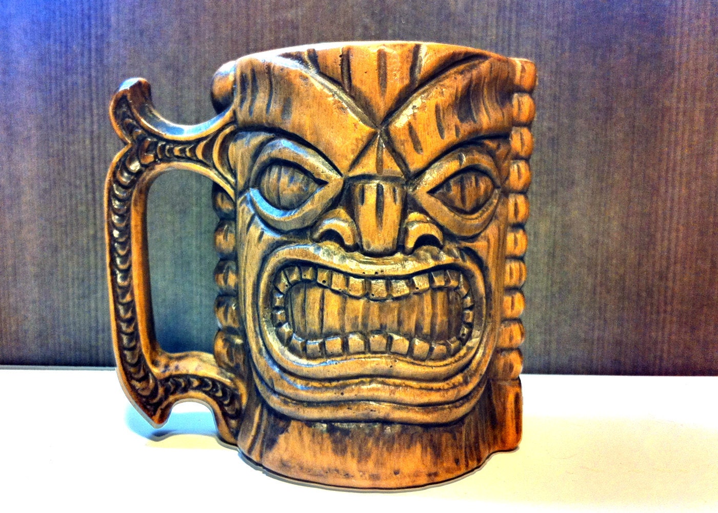Vintage Tiki Original Kona Coffee Mill Plastic Mug from Treasure Craft Hawaii