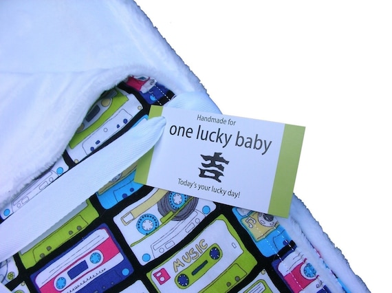 RETRO CASSETTE TAPES Minky Baby Blanket