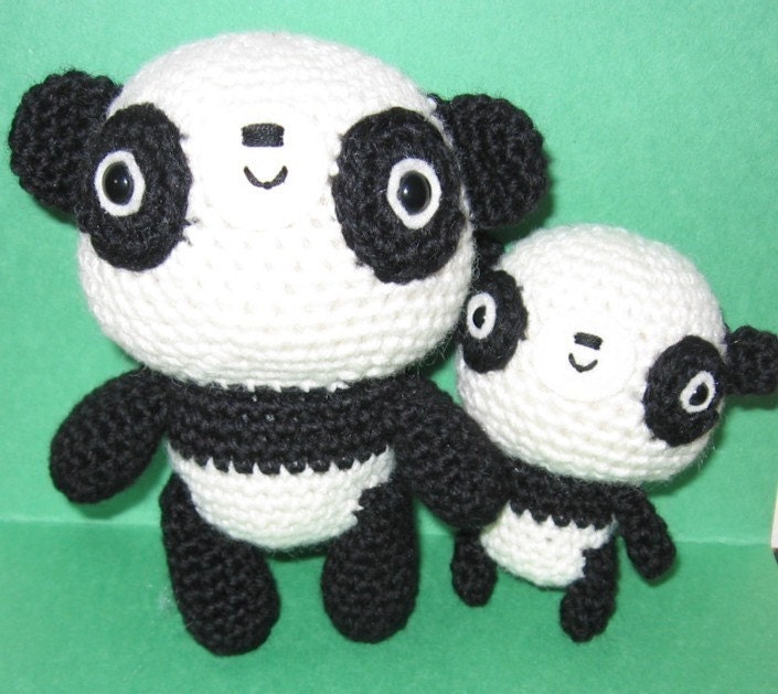 Little Panda and Mom crochet pattern - PDF Digital Download