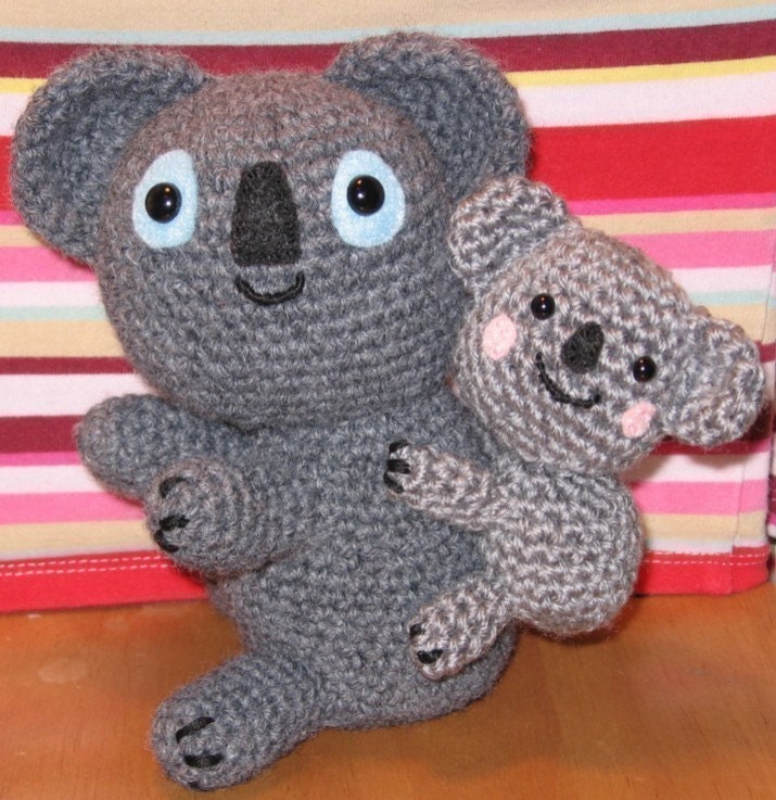 Baby Koala and Her Mommy crochet pattern - PDF Digital Download