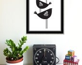 Screenprint Black and White Bird Art - We Fly On The Back Of Our Forebears Print - hand pulled print silkscreen