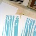 Screenprint Winter Cardinal Art Print - Poster Silkscreen Art Print - Snowy Birch Trees & Red Bird Art Print