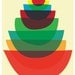 Giclee Kitchen Art Print - Bowl Stack Small - Mid Century Modern inspired Mod Art Print