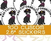 100 Custom 2.6" Round Stickers (FULL COLOR) Professional Laser Printed Stickers 2.6 Inch