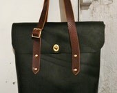 the Flux diplomat tote in brown and black