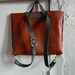 the rucksack briefcase in honey and slate