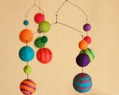 Circus Came to Town - Eco Friendly - Natural - Felted Wool - Baby Mobile