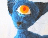 Soft Sculpture Magic Cat CURLY BLUE
