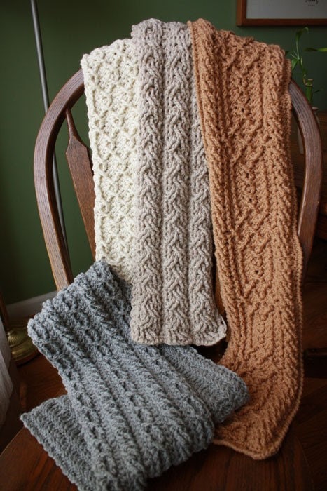 Mountain Range Scarves Crochet Pattern - Set of 4