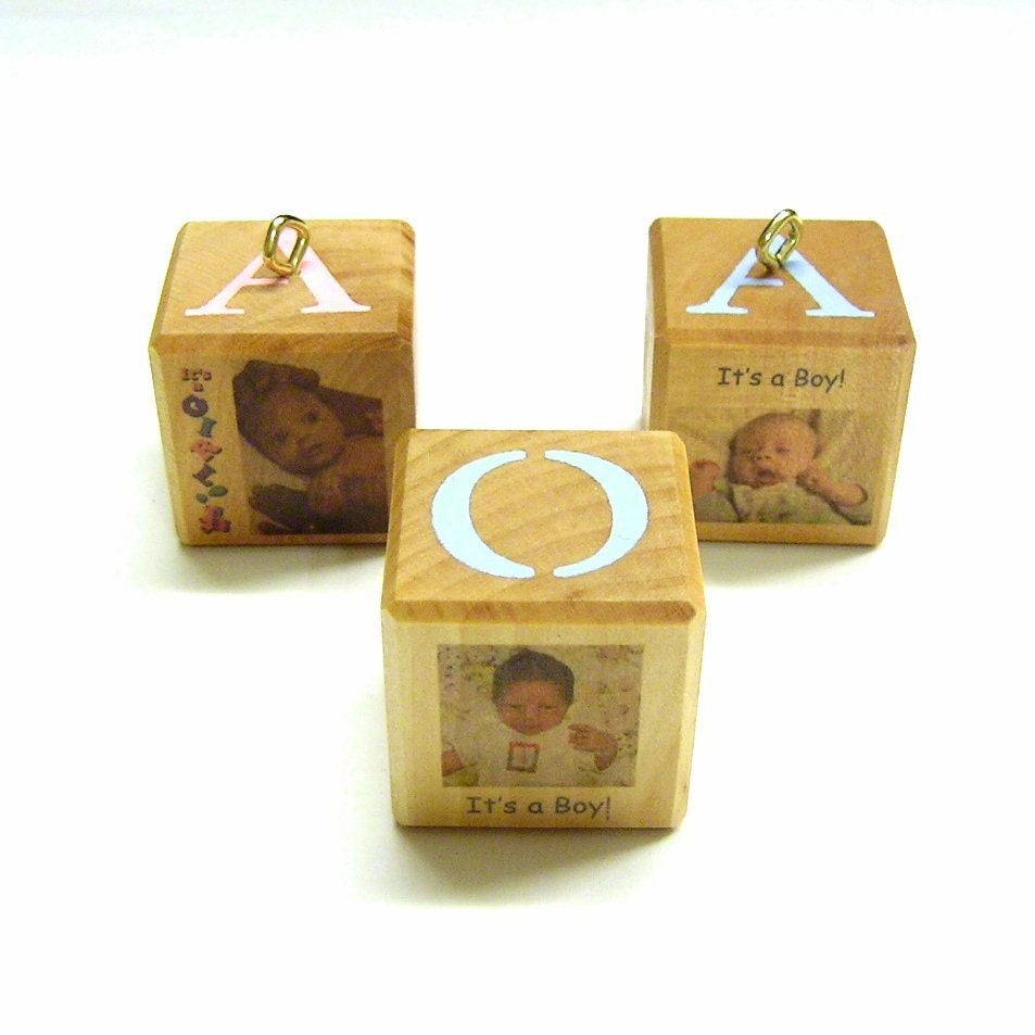 Single Birth Announcement Keepsake Block Ornament