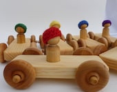 Little wood car with driver