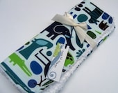Chenille Burp Cloth - 2 D Zoo Blue