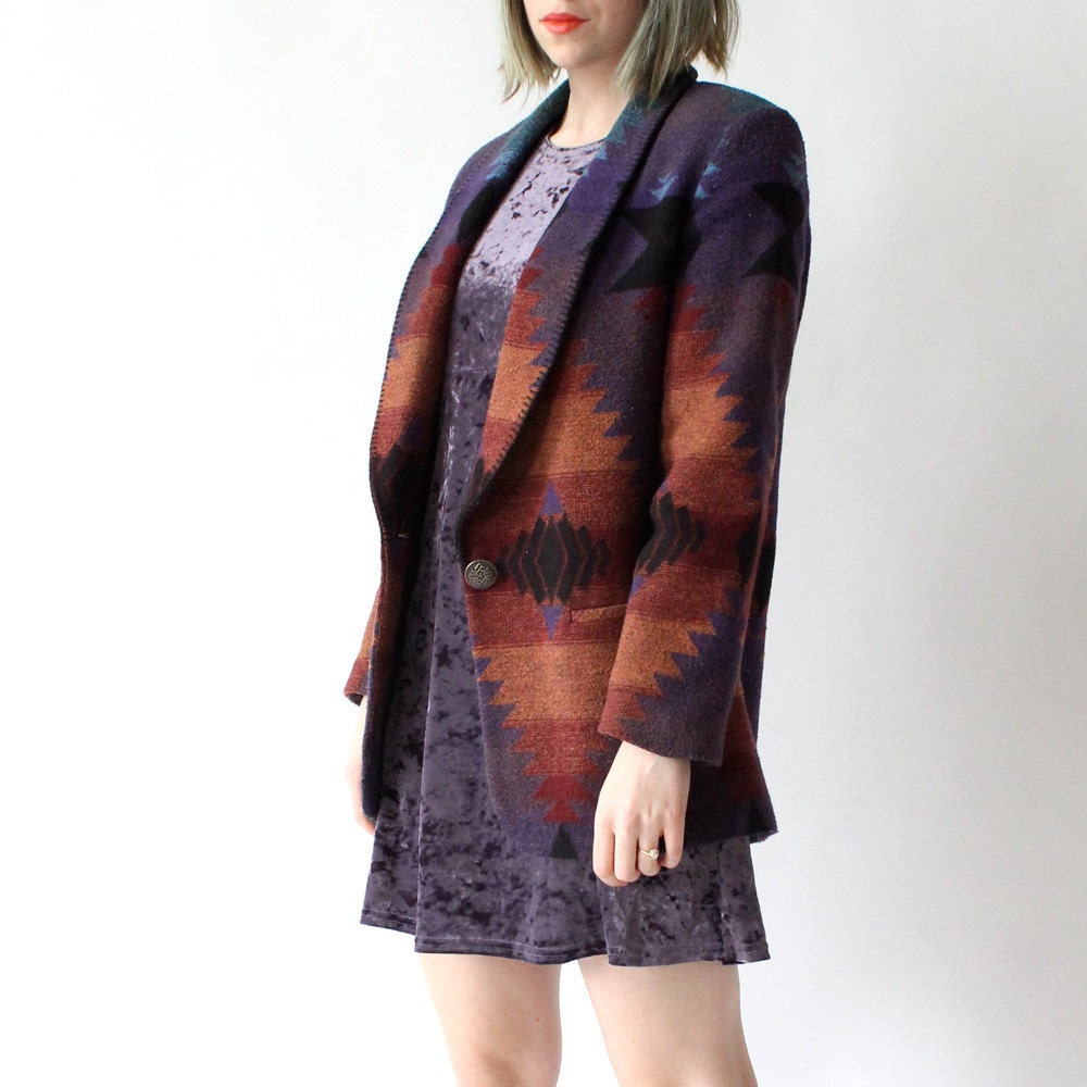 vintage 90's wool DESERT SUNSET southwest print blazer jacket