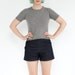 vintage 1980's CLOUDY SKIES gray cashmere short sleeve sweater top