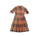 vintage 1950's juniors HARVEST PLAID brass chain wool dress