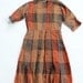 vintage 1950's juniors HARVEST PLAID brass chain wool dress