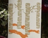 Birch Foxes - Letterpress Card